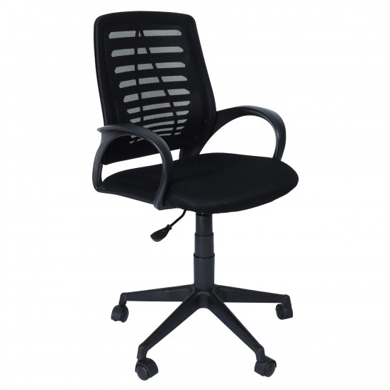 Кресло офисное Ирис стандарт спинка черная, сидушка TW-11 черная
