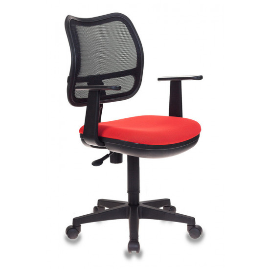 Кресло офисное CH-797 AXSN 26-22 ткань черно-красная, Т-образн. подл.