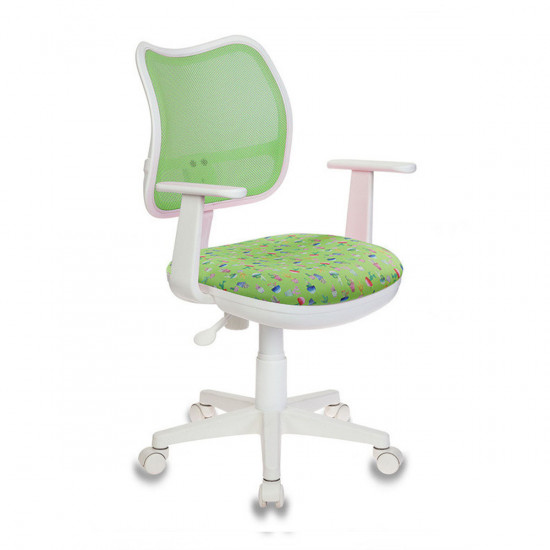 Кресло офисное CH-W797/SD CACTUS-GN ткань кактусы на салатовом, пластик белый