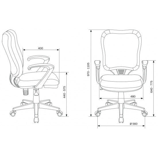 Кресло офисное CH-540 AXSN 26-25 ткань серая