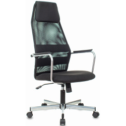 Кресло офисное КВ-5М TW-01/ 3С11 сетка черная, ткань черная, крестовина хром