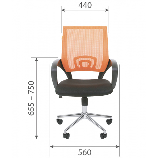 Кресло офисное CH-696 TW 01 спинка сетка серая, сидушка черная, крестовина хром