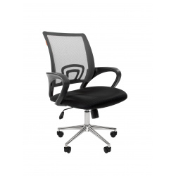 Кресло офисное CH-696 TW 01 спинка сетка серая, сидушка черная, крестовина хром