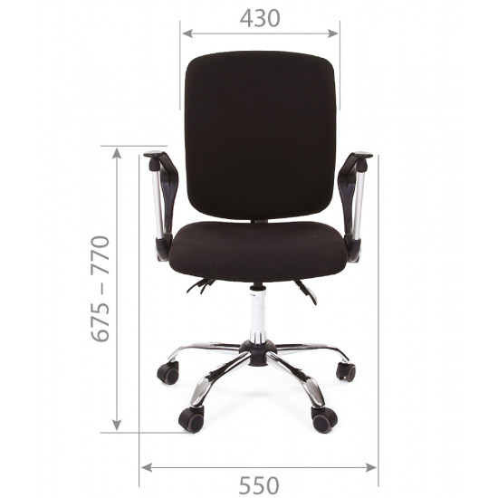 Кресло офисное CH-9801 N-A 15-21 ткань черная, крестовина хром