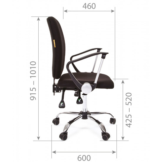 Кресло офисное CH-9801 N-A 15-21 ткань черная, крестовина хром