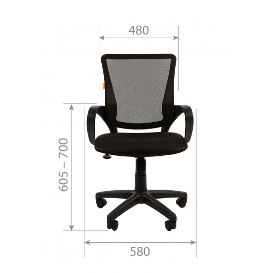 Кресло офисное CH-969 TW-01 спинка сетка черная, сидушка черная
