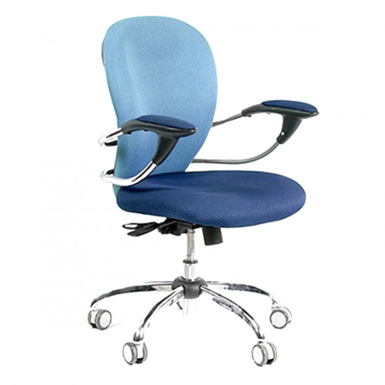 Кресло офисное СН-686 V398-87 V398-85 спинка ткань голубая, сидушка ткань синяя