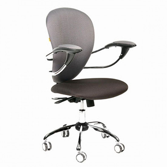 Кресло офисное СН-686 V398-20 V398-13 спинка ткань светло-серая, сидушка ткань серая