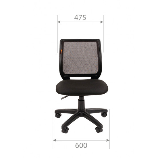Кресло офисное СН-699, без подлокотников, ткань черная, сетка черная
