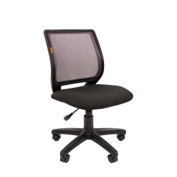 Кресло офисное СН-699, без подлокотников, ткань черная, сетка серая