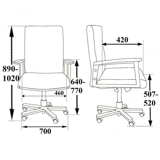 Кресло офисное Samba GTP (comfort) V-28 1.031 кожзам серый, подлокотник орех, крестовина хром (box-2)