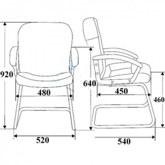 Конференц-кресло на полозьях Чип 365 кожзам бежевый (ультра)