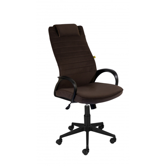 Кресло руководителя Квест Neo-09 флок коричневый, кант 03 бежевый (ультра)