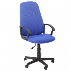 Кресло руководителя Амиго В-12 ткань синяя в рубчик (ультра)