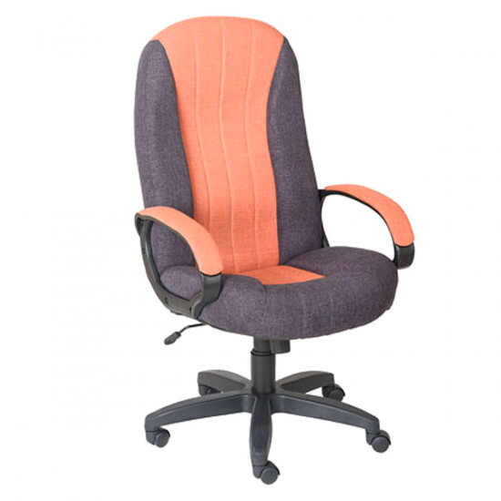 Кресло руководителя Гармония Номе КФ13-28 ткань серо-оранжевая (ультра)