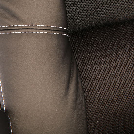 Кресло руководителя Оптима кожзам черный, TW сетка черная (ультра)