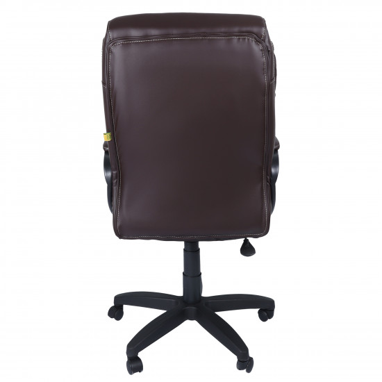 Кресло руководителя Оптима кожзам коричневый, TW коричневый (ультра)