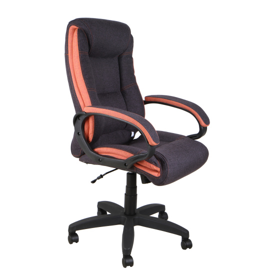 Кресло руководителя Оптима Номе КФ13-28 ткань серо-оранжевая (ультра)
