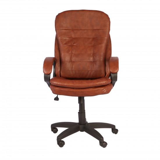 Кресло руководителя Силуэт кожзам коричневый 6030U70R (ультра)