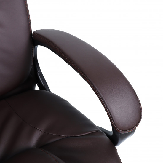 Кресло руководителя Гелиос кожзам коричневый (ультра)