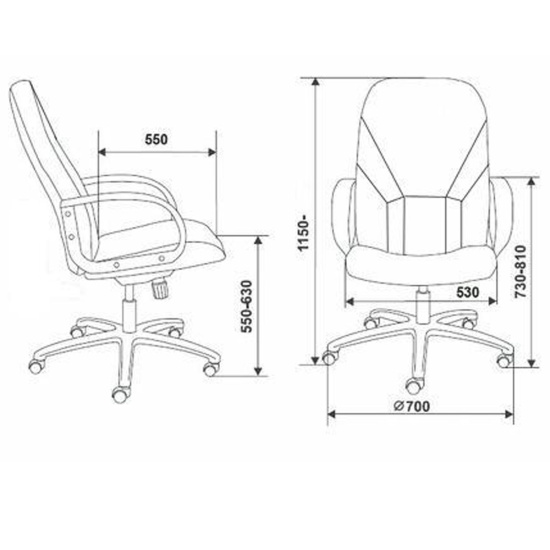 Кресло руководителя Менеджер Экстра кожа черная 8500-N (прямоугольная спинка)