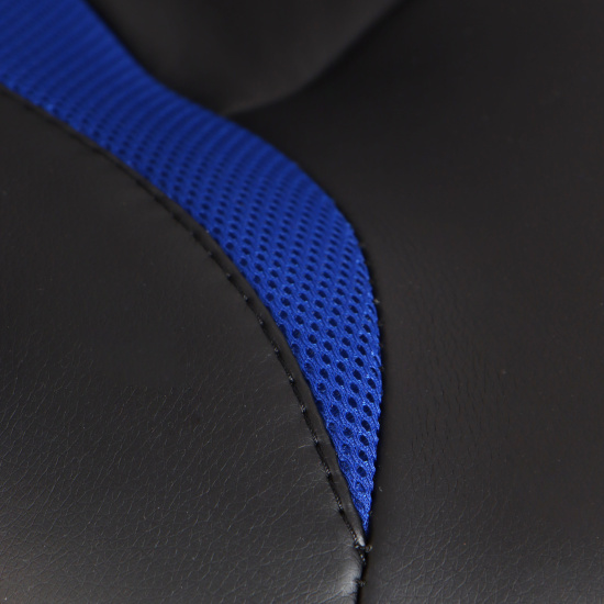 Кресло игровое Конкорд кожзам черный, ткань TW син (ультра)