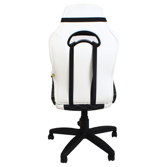 Кресло игровое Морган кожзам белый, ткань TW черная (ультра)