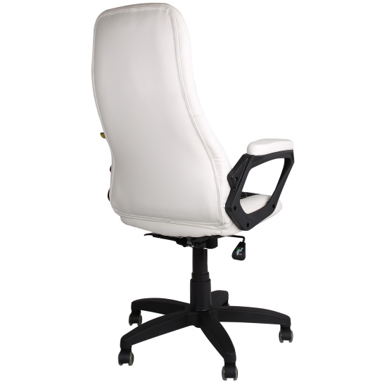 Кресло игровое Гелакси кожзам белый, ткань черная (ультра)