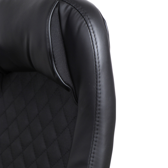 Кресло игровое Гелакси кожзам черный, ткань черная (ультра)