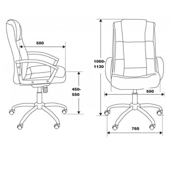 Кресло руководителя Империя W орех гамильтон, кожа черная NL01