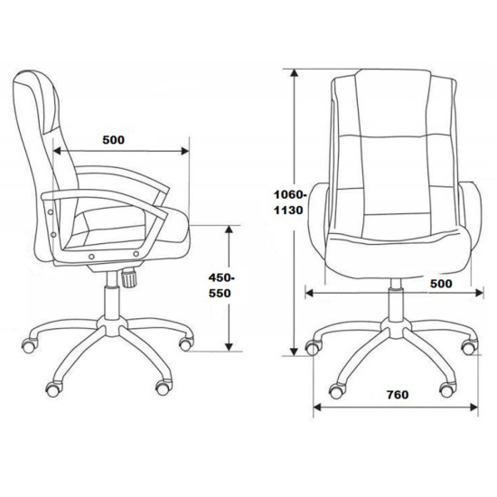 Кресло руководителя Империя W орех, кожа черная NL01