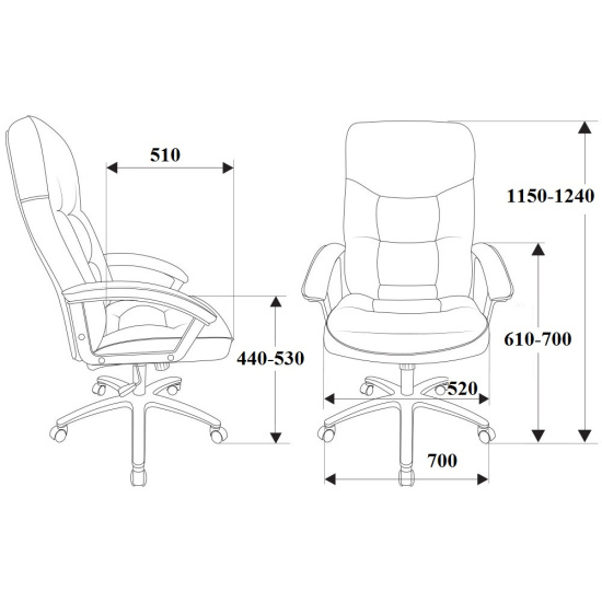 Кресло руководителя Атлант W орех гамильтон, кожзам коричневый