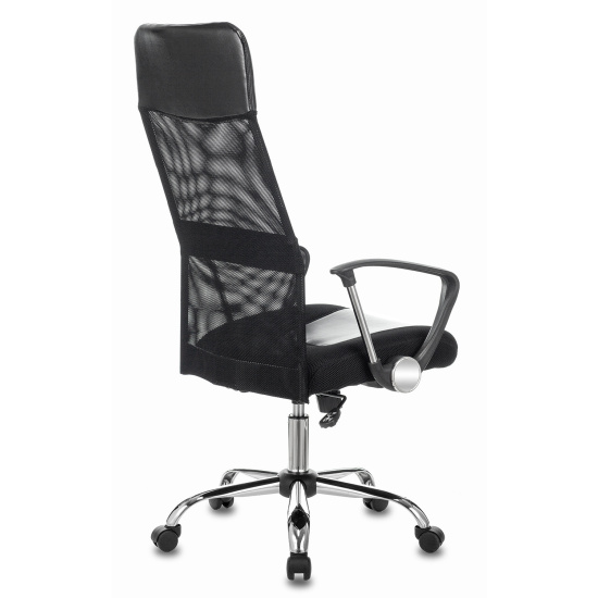 Кресло руководителя СН-600SL/Lux/Black сетка черная, кожзам черный