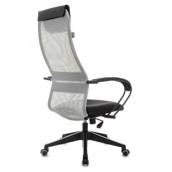 Кресло руководителя СН-607/LGrey сетка серая, ткань черная