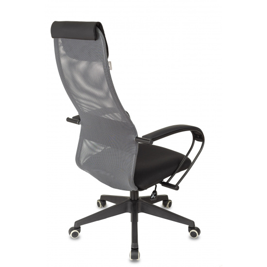 Кресло руководителя СН-607/DGrey сетка темно-серая, ткань черная