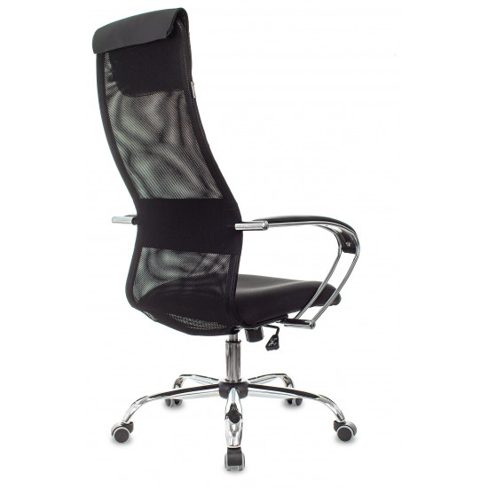 Кресло руководителя СН-607SL Tw-01 Neo Black сетка черная, ткань черная, крестовина металл