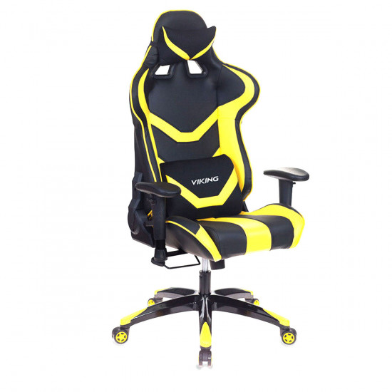Кресло игровое CH-772N Black+Yellow кожзам черно-желтый, 2 подушки