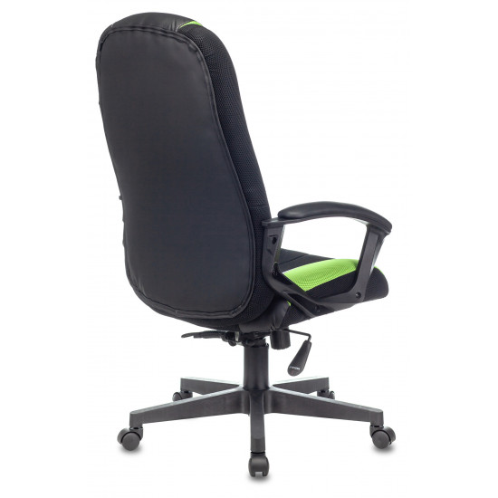 Кресло игровое Viking-9/Bl+Sd ткань черная, кожзам черно-салатовый