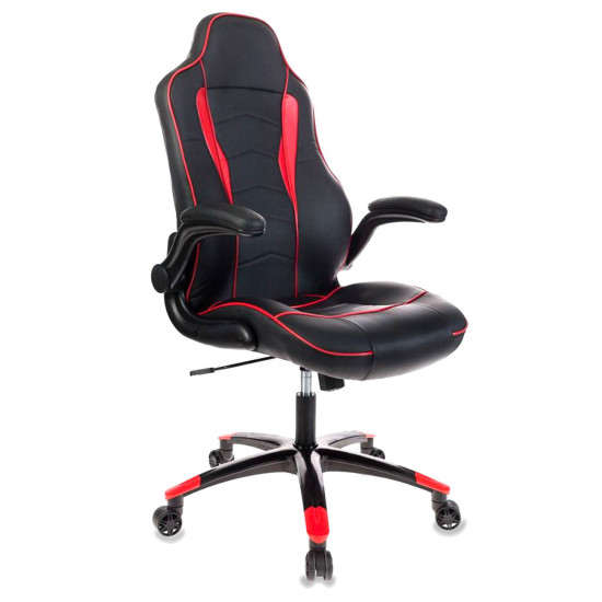 Кресло игровое Viking-2/Bl+Red кожзам черно-красный
