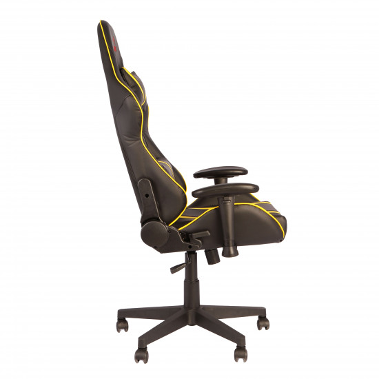 Кресло игровое Viking Zombie A4 Yel кожзам черно-желтый
