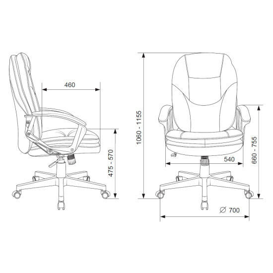 Кресло руководителя CH-868N/Grey кожзам серый