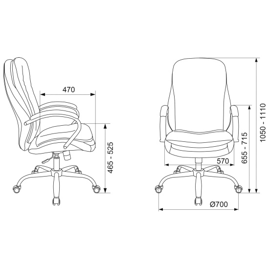 Кресло руководителя T-9950SL Fabric ткань черная Light-20, крестовина хром