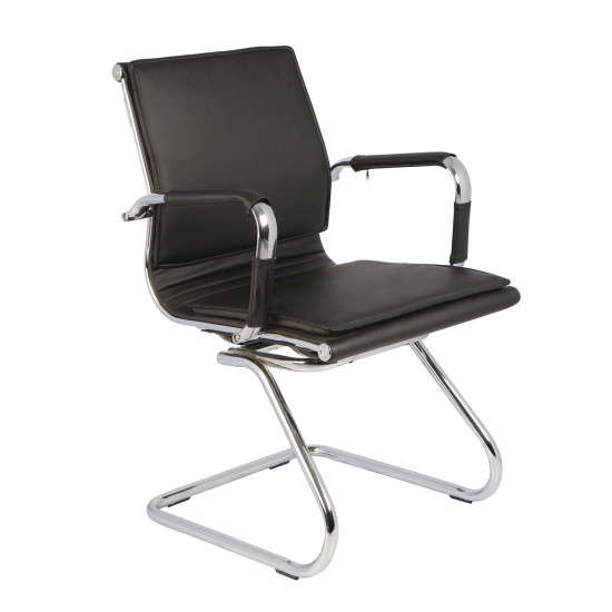 Конференц-кресло CH-993-Low-V/black кожзам черный, полозья хром