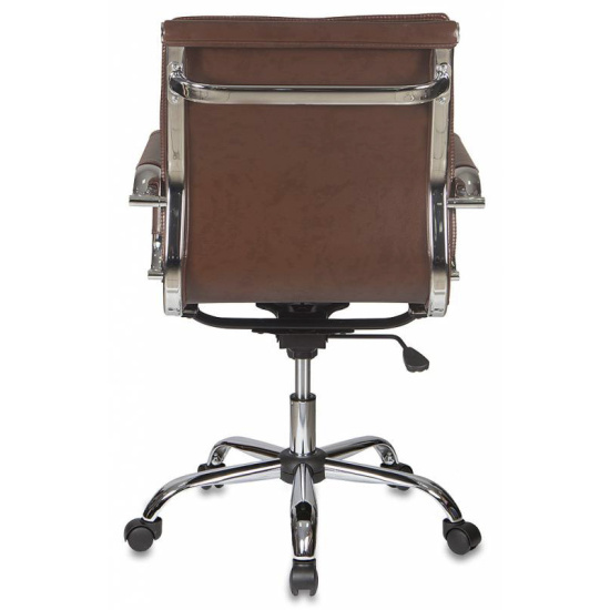 Кресло руководителя CH-993-Low/brown кожзам коричневый, низкая спинка, крестовина хром