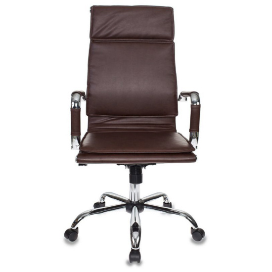 Кресло руководителя CH-993/brown кожзам коричневый, крестовина хром