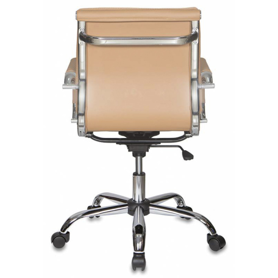 Кресло руководителя CH-993-Low/camel кожзам песочный, низкая спинка, крестовина хром
