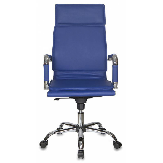 Кресло руководителя CH-993/blue кожзам синий крестовина хром