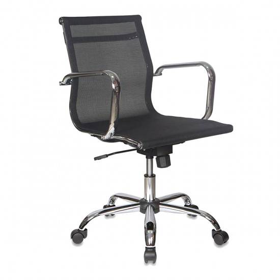 Кресло руководителя CH-993-LOW/M01 низкая спинка сетка черная, крестовина хром