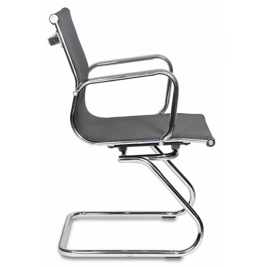 Конференц-кресло CH-993-LOW-V/M01 сетка черная, полозья хром