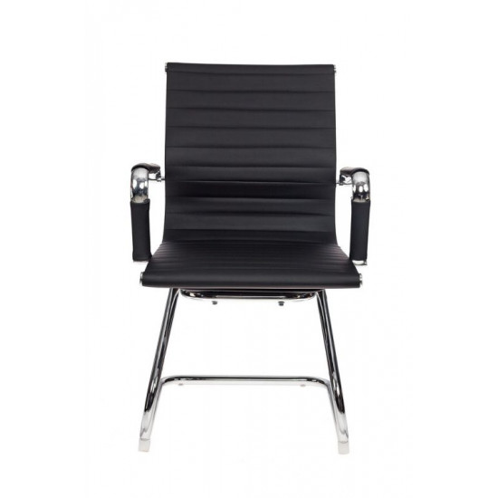 Конференц-кресло CH-883-Low-V/Black кожзам черный, полозья хром